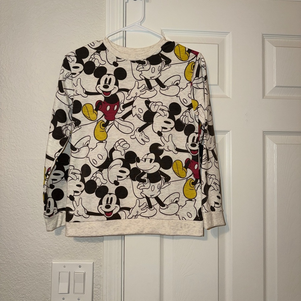 Disney Mickey Mouse Cream and Black Sweatshirt